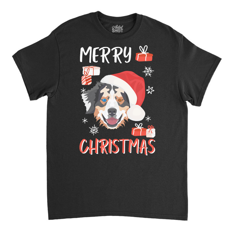 Australian Shepherd Funny Australian Shepherd Christmas Classic T-shirt by bartolettikacey | Artistshot