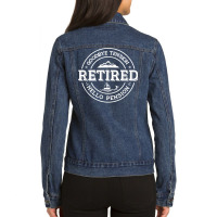 Retired   Goodbye Tension Hello Pension Retirement Shirt Ladies Denim Jacket | Artistshot