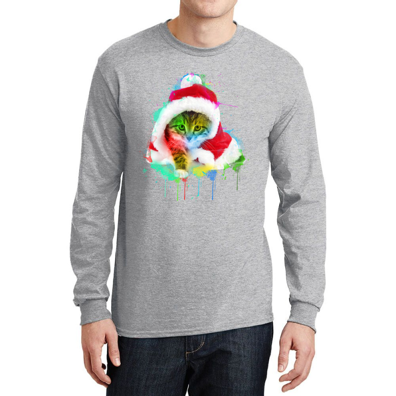 Merry Christmas Cat Long Sleeve Shirts | Artistshot