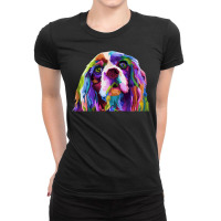 English Cocker Spaniel Pop Art Portrait Dog Owner Ladies Fitted T-shirt | Artistshot