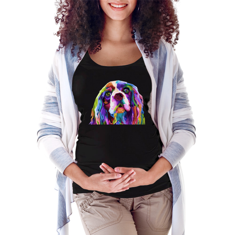 English Cocker Spaniel Pop Art Portrait Dog Owner Maternity Scoop Neck T-shirt by AuturoMedero90 | Artistshot