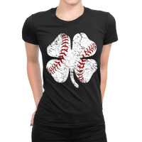 Baseball St Patricks Day Boys Men Catcher Pitcher Shamrock Ladies Fitted T-shirt | Artistshot