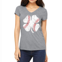 Baseball St Patricks Day Boys Men Catcher Pitcher Shamrock Women's V-neck T-shirt | Artistshot