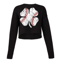 Baseball St Patricks Day Boys Men Catcher Pitcher Shamrock Cropped Sweater | Artistshot