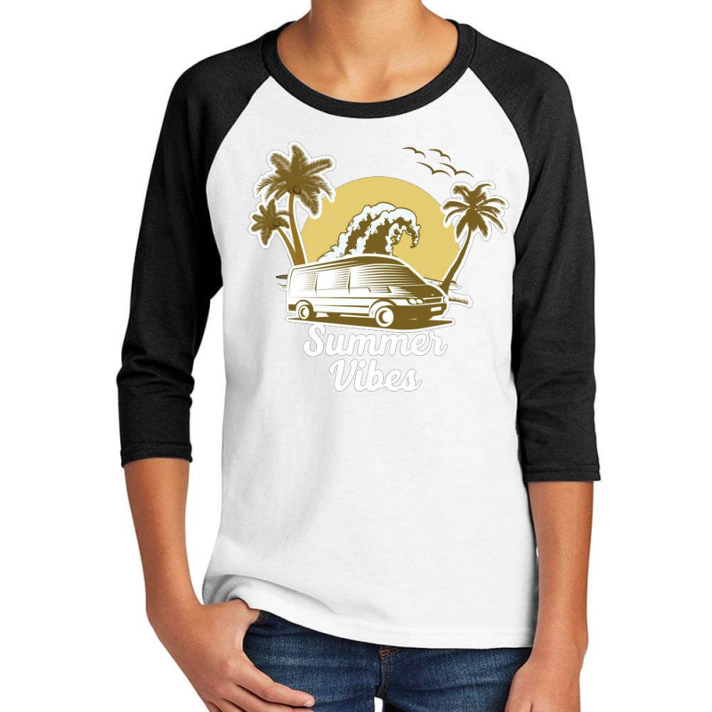 Summer Vibes California Beach Youth 3/4 Sleeve | Artistshot