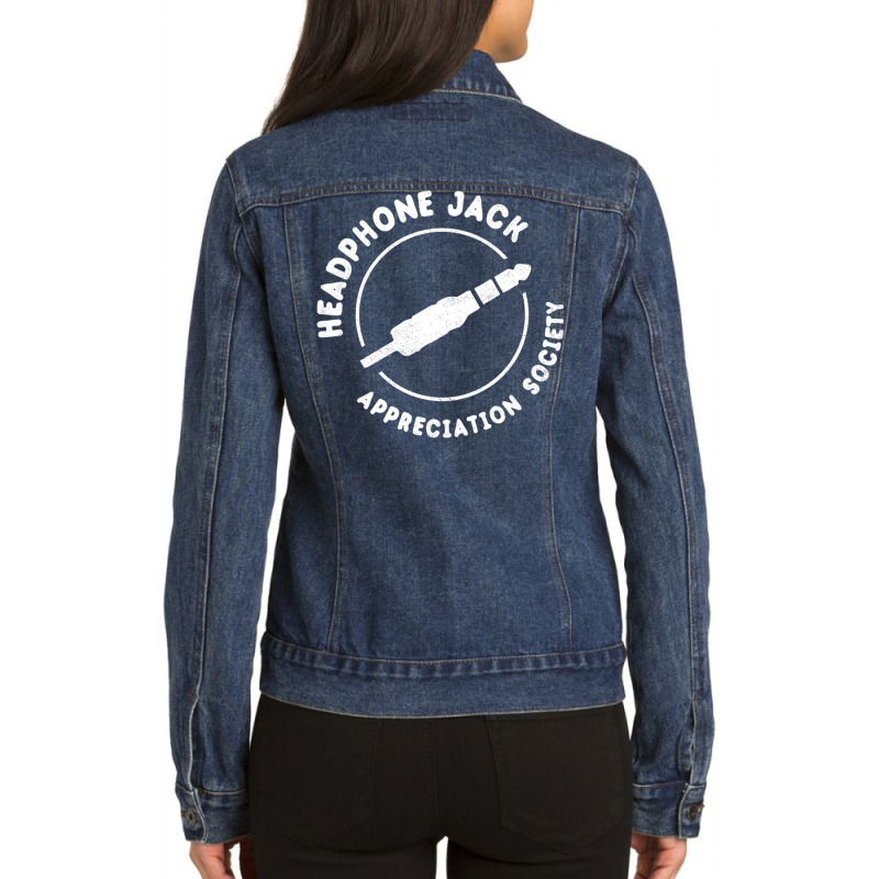 Headphone Jack Appreciation Society Ladies Denim Jacket by cm-arts | Artistshot