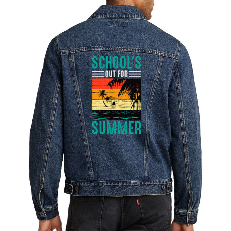 Summer Vibes School Out For Sunset Men Denim Jacket | Artistshot