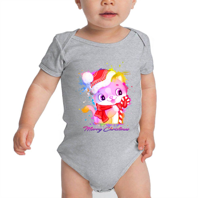 Merry Christmas Cat Baby Bodysuit | Artistshot