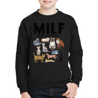 Milf Man I Love Felines Cat Vintage Youth Sweatshirt | Artistshot