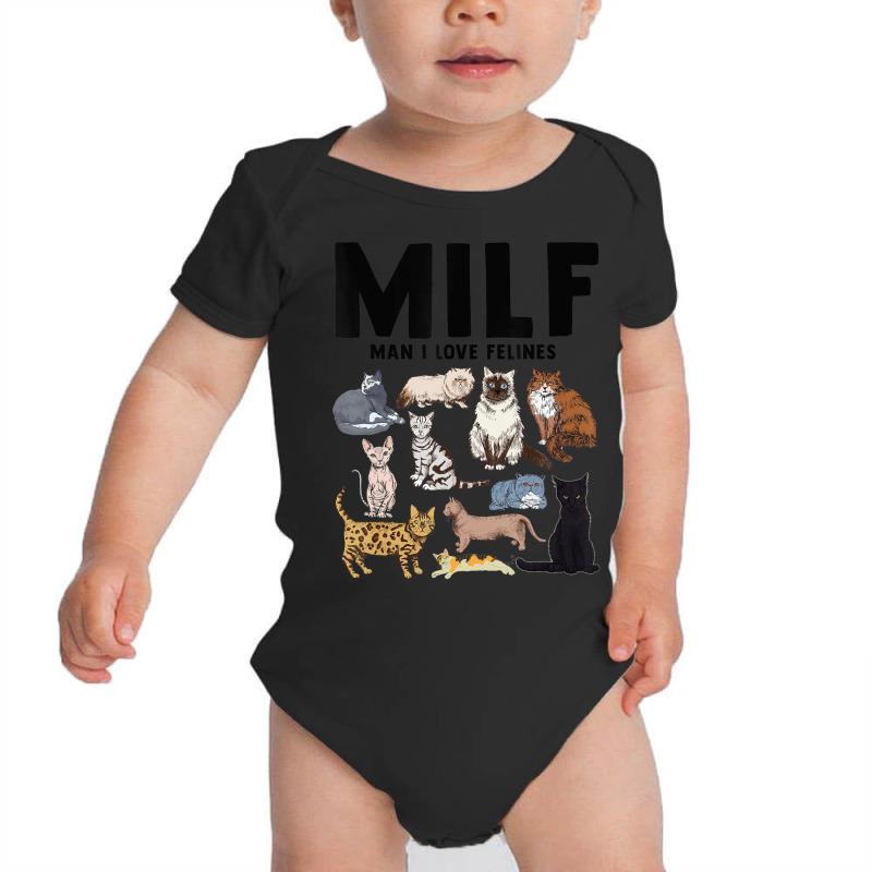 Milf Man I Love Felines Cat Vintage Baby Bodysuit | Artistshot