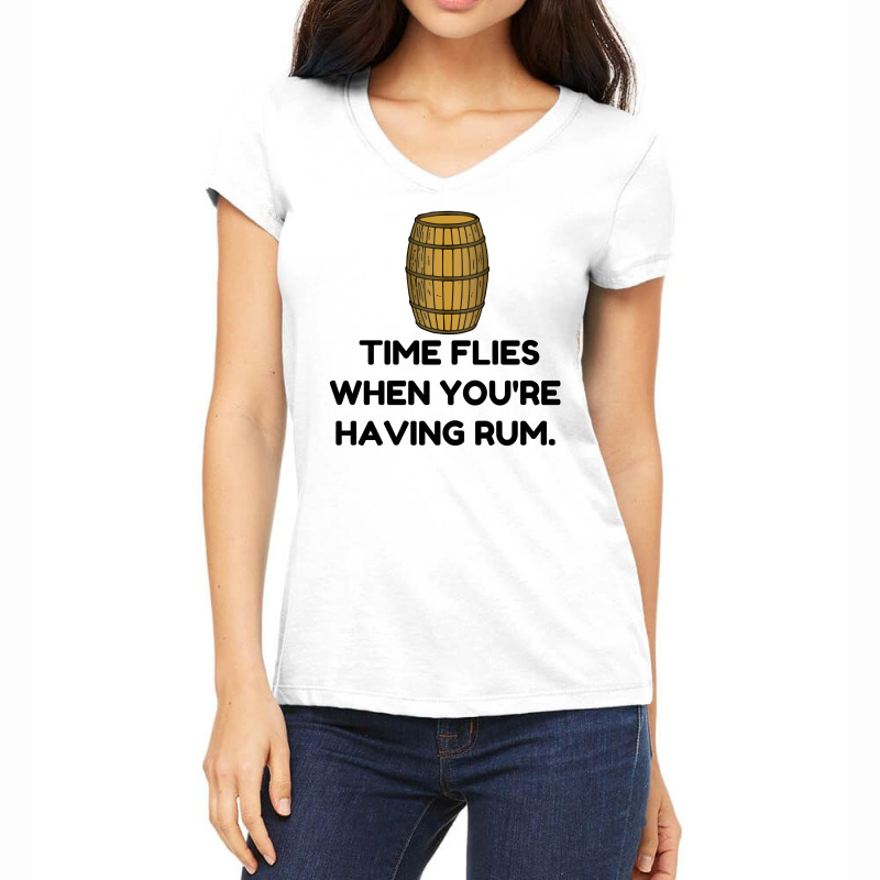 Time Flies Rum Women's V-Neck T-Shirt by Perfect Designers | Artistshot