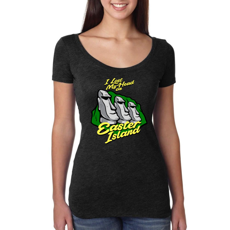 I Lost My Head On Easter Island Women's Triblend Scoop T-shirt | Artistshot