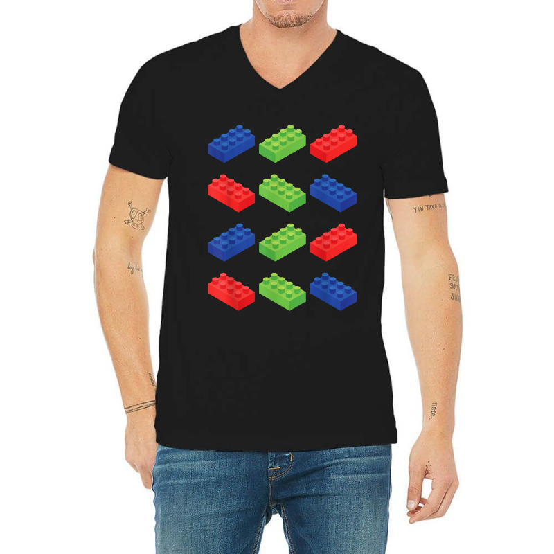 Building Blocks Bricks Master Builder Bricklayer Engineer For Fans V-neck Tee | Artistshot