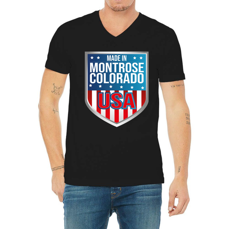 Made In Montrose, Colorado. Patriotic Usa V-Neck Tee by ardylanda | Artistshot