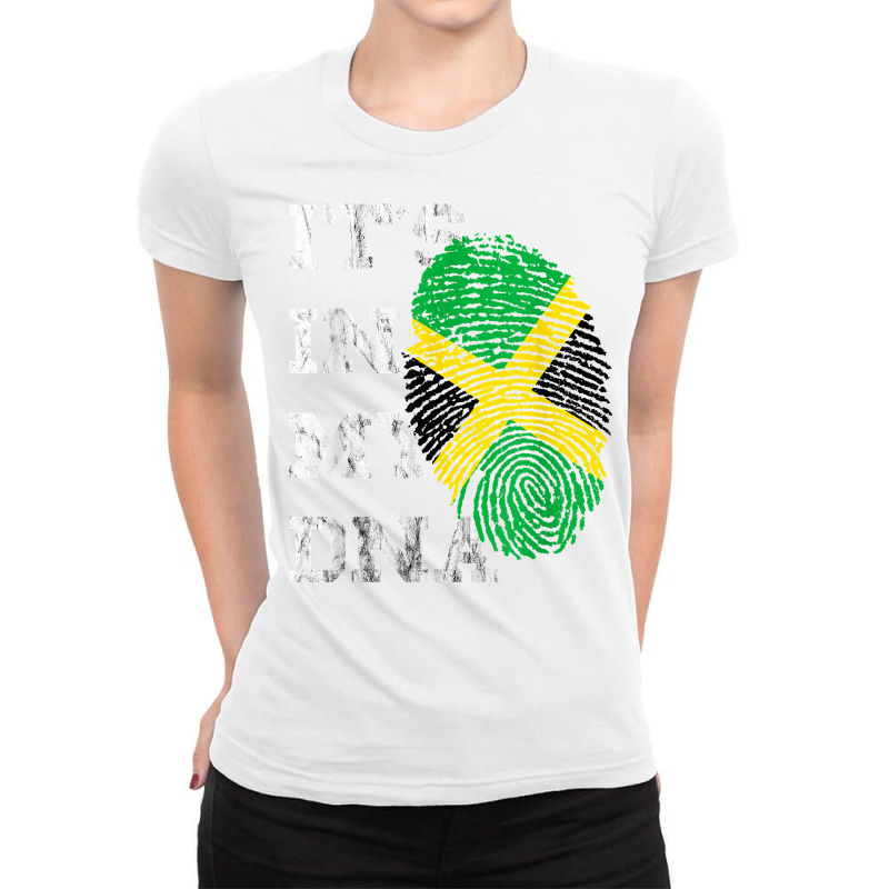 It's In My Dna Jamaica Genetic Jamaican Roots Jamaican Pride T Shirt Ladies Fitted T-Shirt by nuzhetanopo | Artistshot