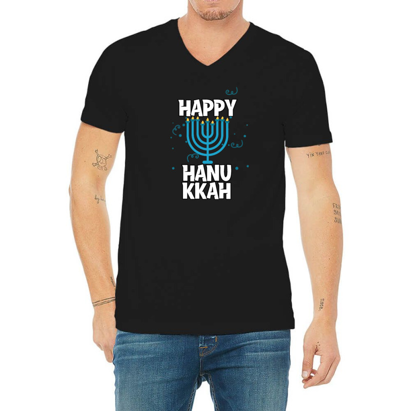 Happy Hanukkah V-Neck Tee by haydar | Artistshot