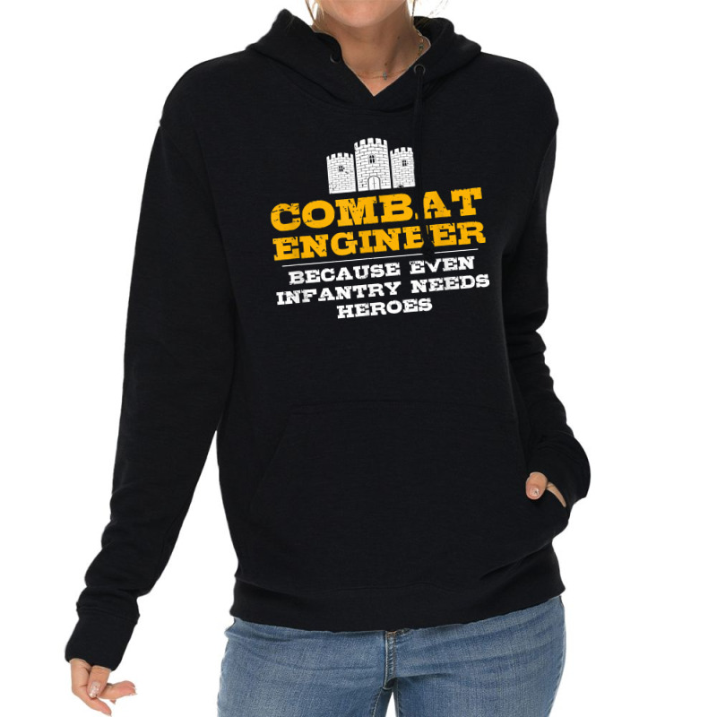 Combat Engineer Engineer Gifts Army Engineering For Fans Lightweight Hoodie by TacitaSylvester | Artistshot