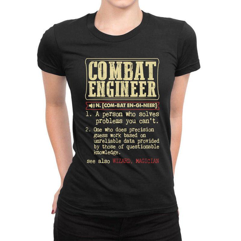 Combat Engineer Dictionary Term For Fans Ladies Fitted T-Shirt by TacitaSylvester | Artistshot