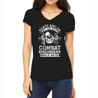 Combat Engineer Smiles Usa Military Sapper For Fans Women's V-neck T-shirt | Artistshot