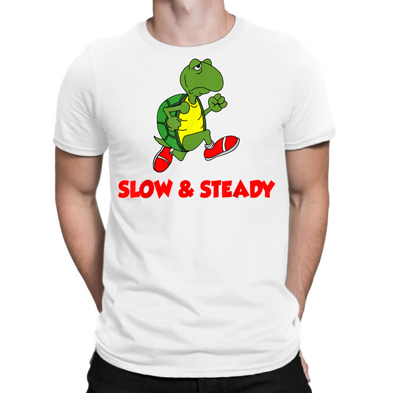 Slow And Steady Runner Funny Running Cartoon Turtle T Shirt T-Shirt by mantewipuortog | Artistshot