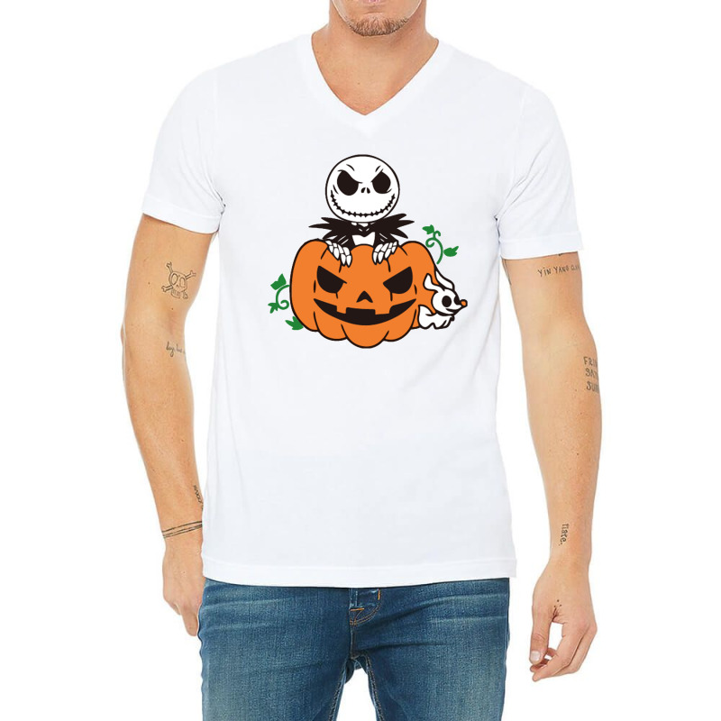 Jack Pumkin V-Neck Tee by haydar | Artistshot