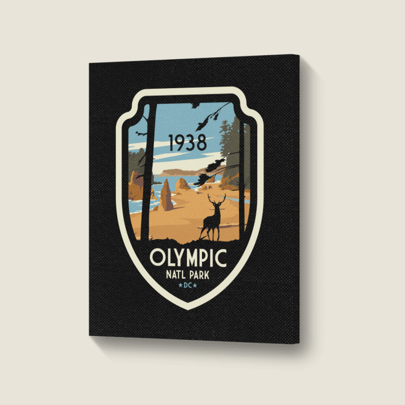 Washington Olympic National Park Retro Vintage Design Gift Portrait Canvas Print | Artistshot