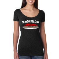 Funny Spaghetti For Dad Father Italian Pasta Meatball Foodie Women's Triblend Scoop T-shirt | Artistshot