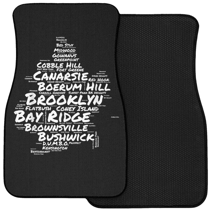 Brooklyn New York Neighborhoods Word Cloud Brooklyn T Shirt Front Car Mat | Artistshot