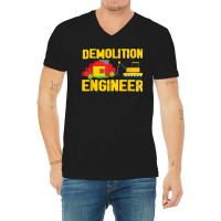 Demolition Engineer Master Builder Building Blocks Bricks For Fans V-neck Tee | Artistshot