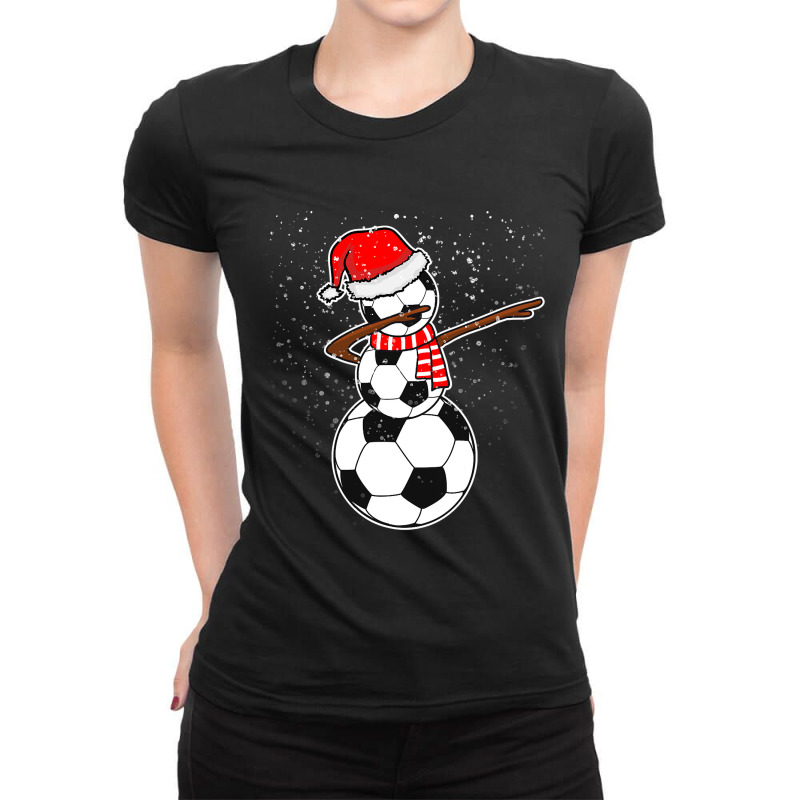 Dabbing Snowman Soccer Ladies Fitted T-Shirt by EricWade | Artistshot