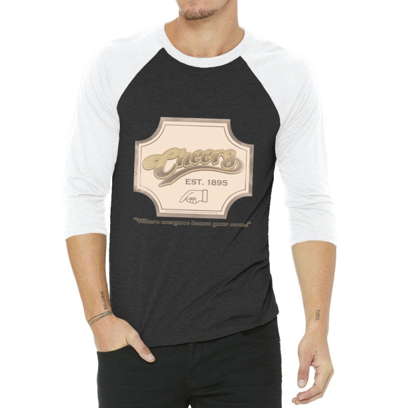 Cheers, Sign,cheers Classic Tv Tv Show Bar 3/4 Sleeve Shirt | Artistshot