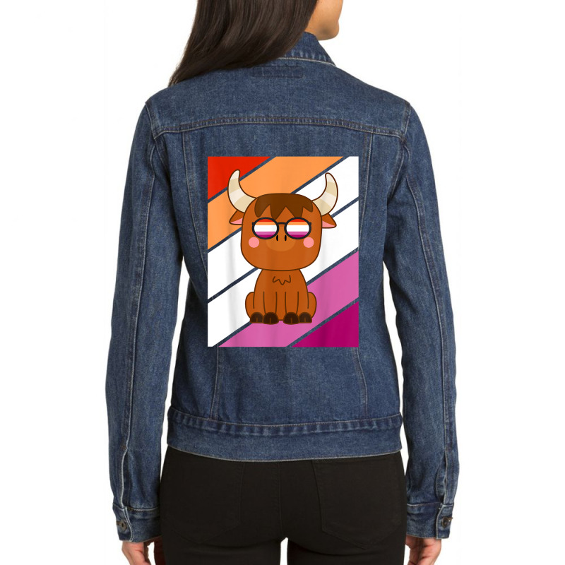 Yak With Pride Lesbian  Lgbtq Proud Ally Pride Support Ladies Denim Jacket by Artist-Shannon | Artistshot