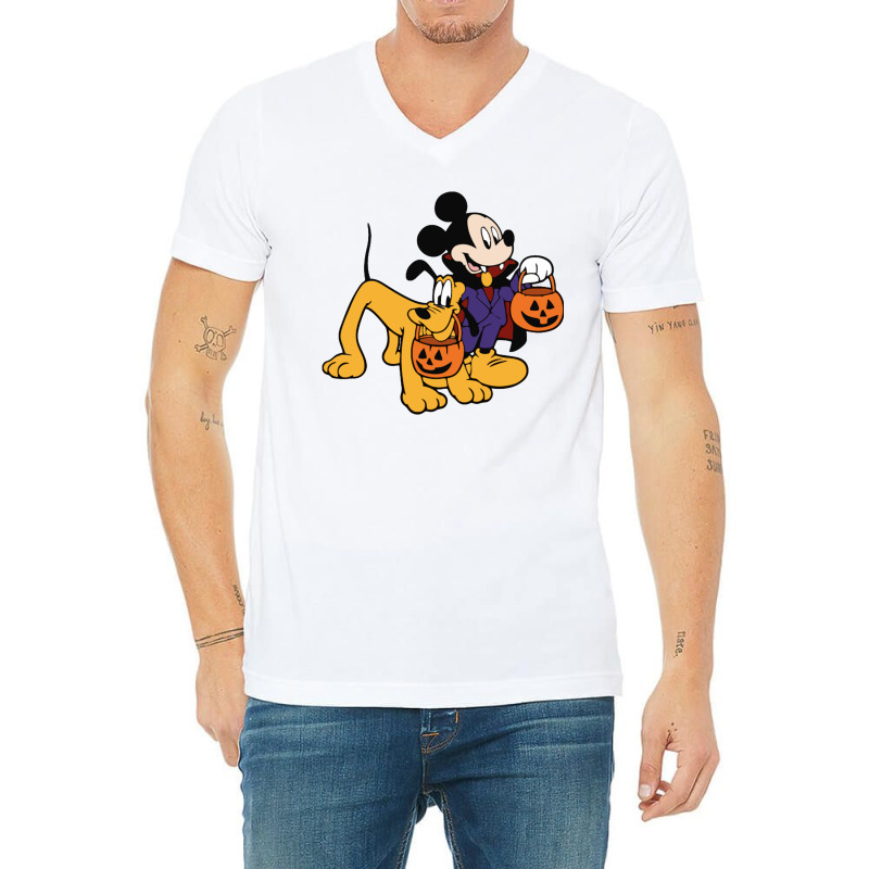 Mouse And Pluto V-Neck Tee by haydar | Artistshot