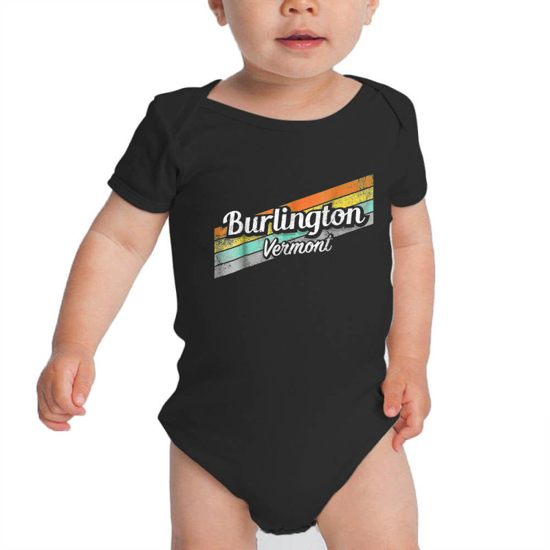 Burlington Vermont Distressed Retro Vintage Baby Bodysuit | Artistshot