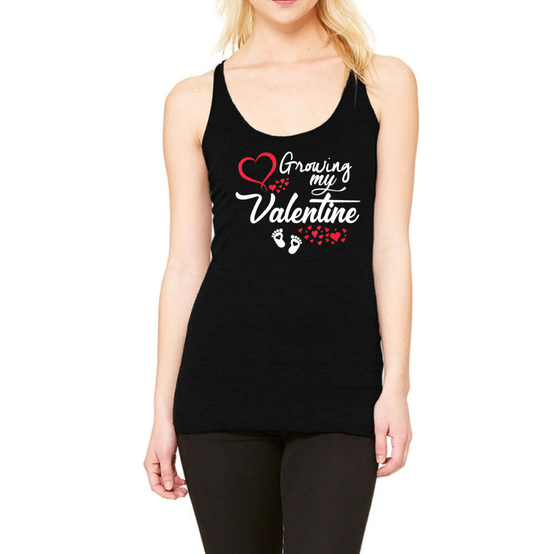 Women Valentines Pregnancy   Growing My Valentine S Racerback Tank by Newest | Artistshot