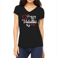 Women Valentines Pregnancy   Growing My Valentine S Women's V-neck T-shirt | Artistshot