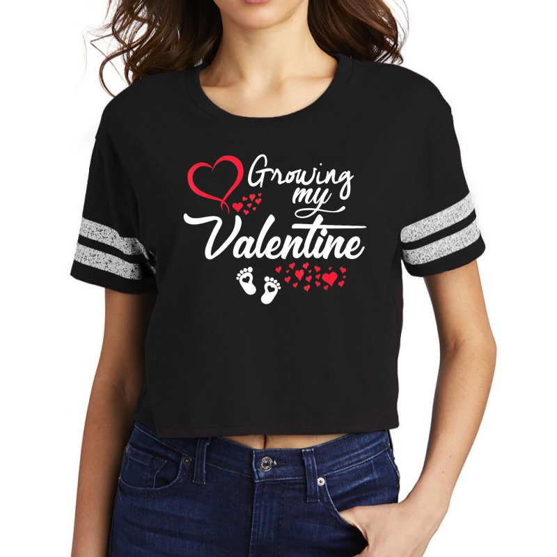 Women Valentines Pregnancy   Growing My Valentine S Scorecard Crop Tee by Newest | Artistshot