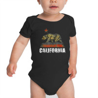 California Flag Bear Souvenir Gift Retro Vintage Baby Bodysuit | Artistshot