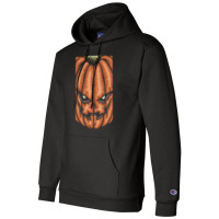 Scary Pumpkin Halloween Black Tee Champion Hoodie | Artistshot