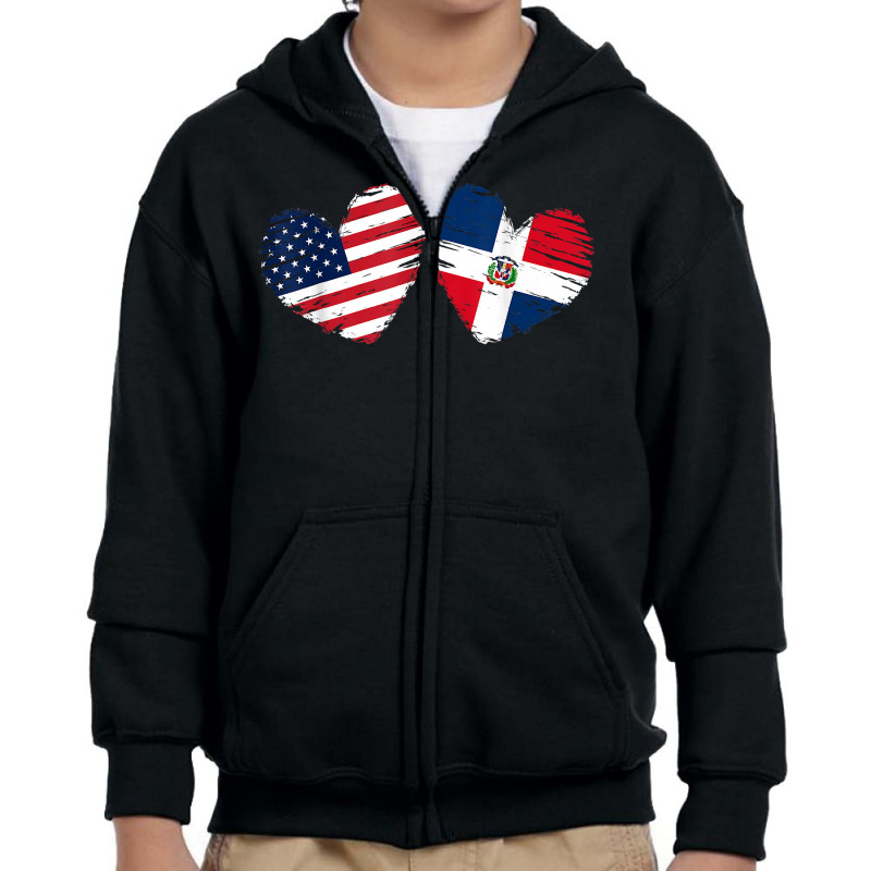 Usa Dominican Republic Flag Heart Dominican American T Shirt Youth Zipper Hoodie by nurselrveigelcci | Artistshot