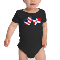 Usa Dominican Republic Flag Heart Dominican American T Shirt Baby Bodysuit | Artistshot