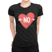 Hard No Anti Valentine Day Pink Candy Heart Love Funny Ladies Fitted T-shirt | Artistshot