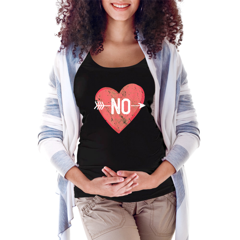 Hard No Anti Valentine Day Pink Candy Heart Love Funny Maternity Scoop Neck T-shirt by Premium | Artistshot