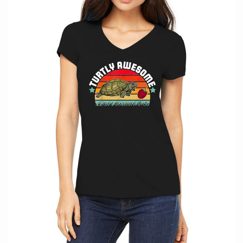 Turtle Sea Testudinata Biologist Zoology Women's V-Neck T-Shirt by STACYSCHUDEL | Artistshot