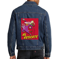 Cow And Chicken, Al Rescate, Men Denim Jacket | Artistshot