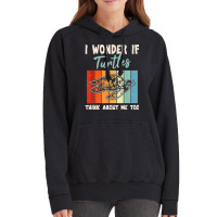 I Wonder If Turtles Think About Me Too Funny Sea Turtle Vintage Hoodie | Artistshot