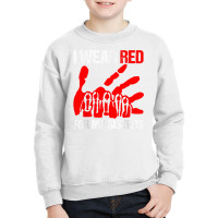 I Wear Red For My,sister Native American Stop Mmiw Red Hand Youth Sweatshirt | Artistshot