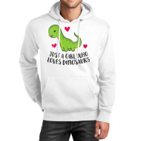 Womens Just A Girl Who Loves Dinosaurs Cute Dinosaurs Girl V Neck T Sh Unisex Hoodie | Artistshot