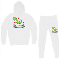 Womens Just A Girl Who Loves Dinosaurs Cute Dinosaurs Girl V Neck T Sh Hoodie & Jogger Set | Artistshot