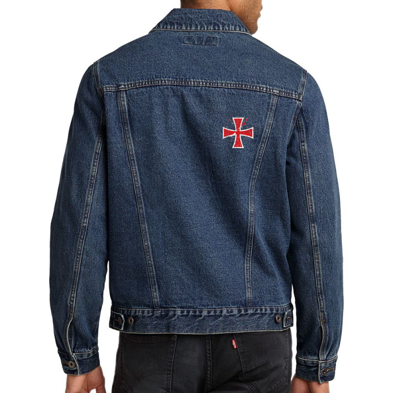 Mens Crusader Knights Knight Templar Code 2 Sided Print Men Denim Jacket | Artistshot